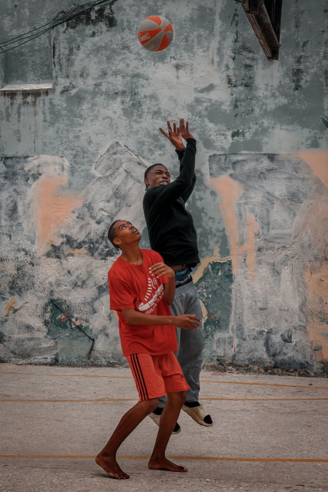 Street Basketball Game by Andy Bauer — canvas wall art