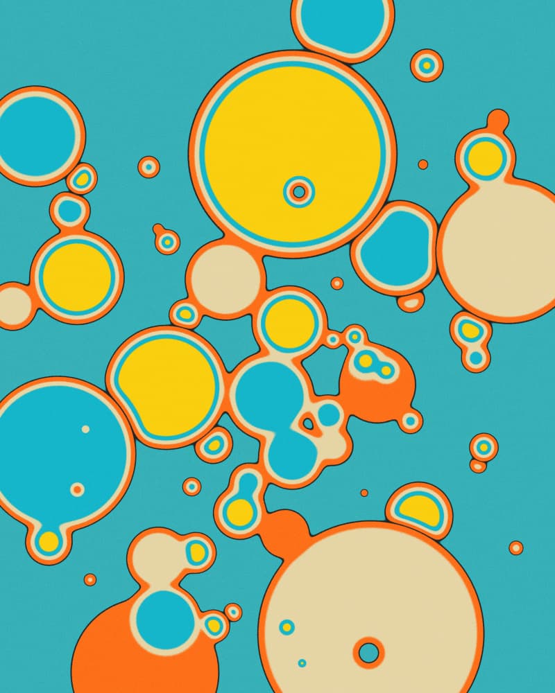 Vibrant Retro Bubbles by Jazzberry Blue — canvas wall art