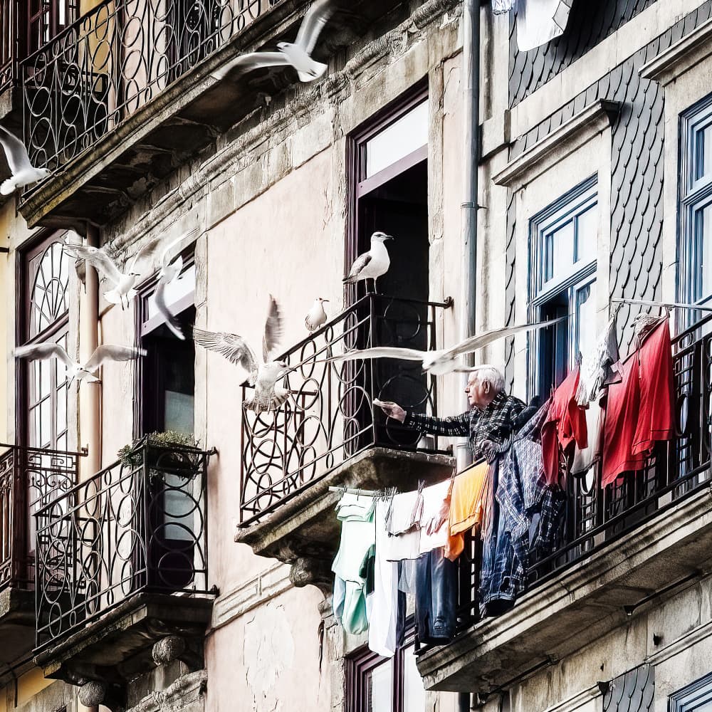 Feeding City Gulls by Ina Tänzer — canvas wall art