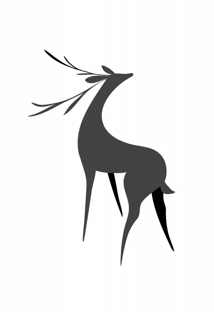 Elegant Deer Silhouette by Rosana Laiz Blursbyai — canvas wall art
