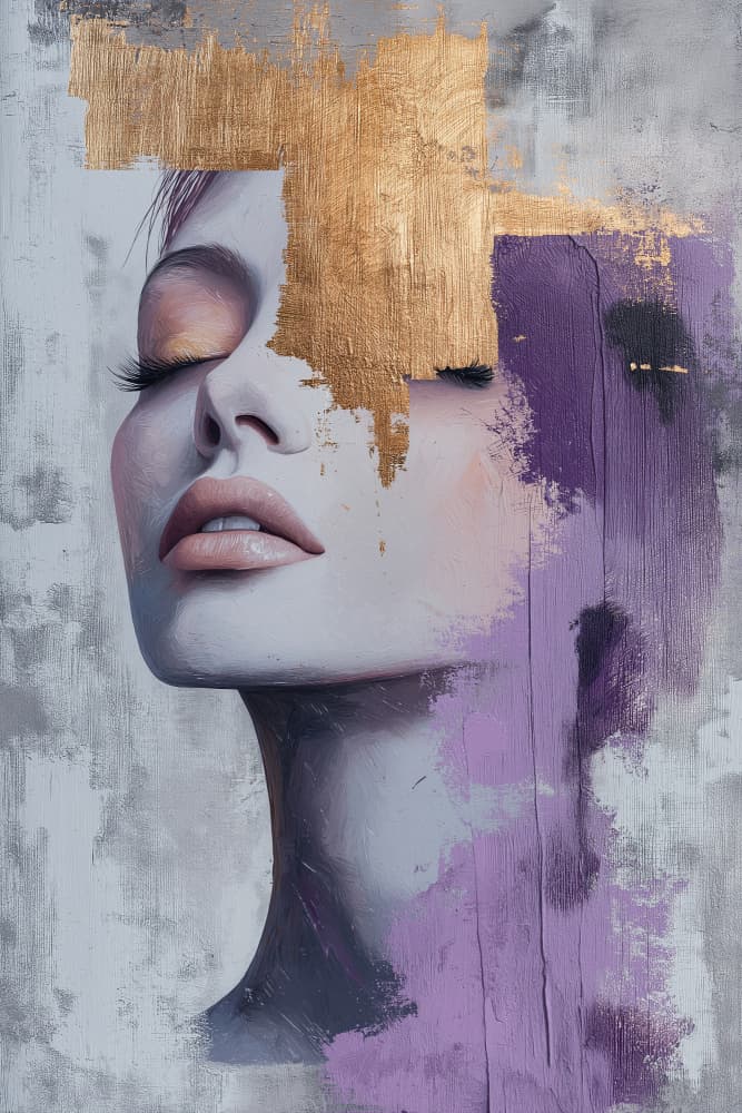 Golden Purple Serenity by Mauro — canvas wall art