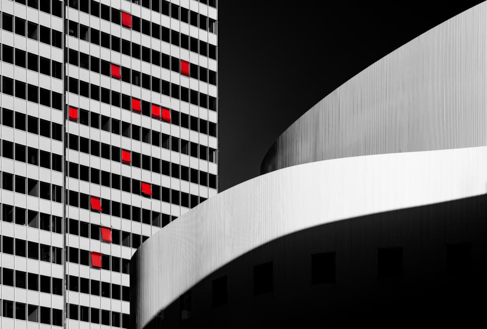 Modern Red Window Architecture by Roland M Schwerdtfeger — canvas wall art