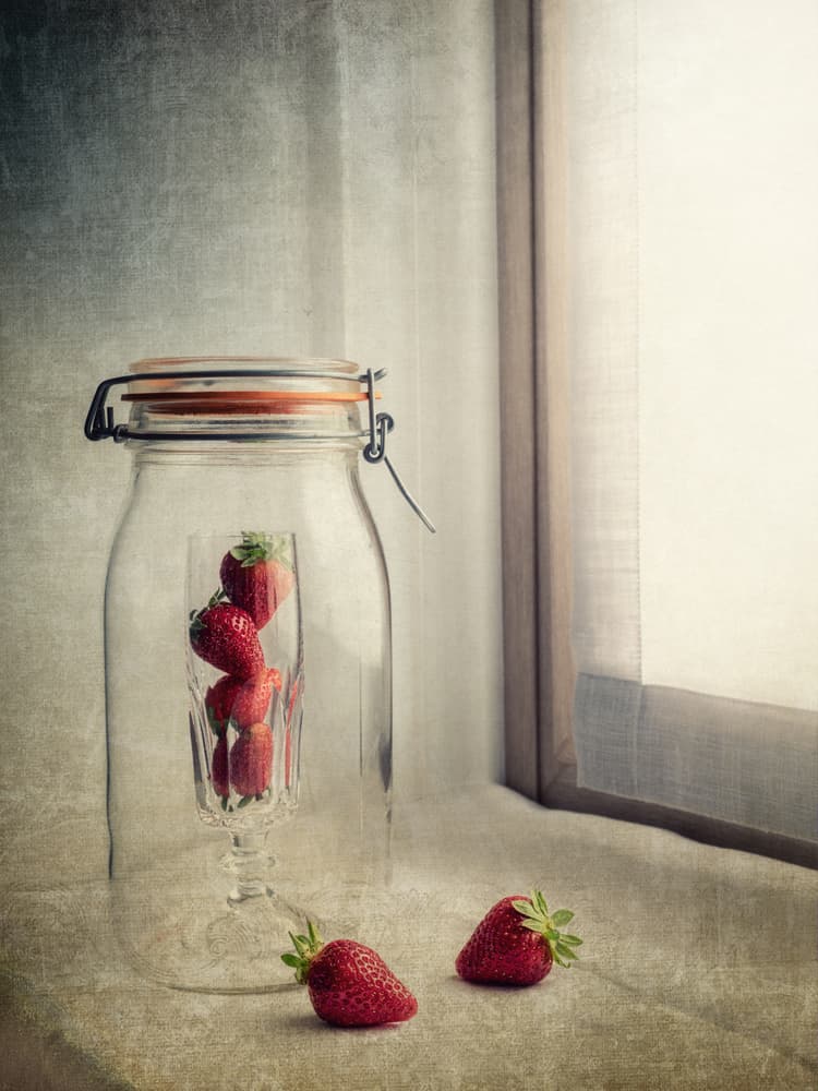 Fresh Strawberries In Jar by Cristiano Giani — canvas wall art