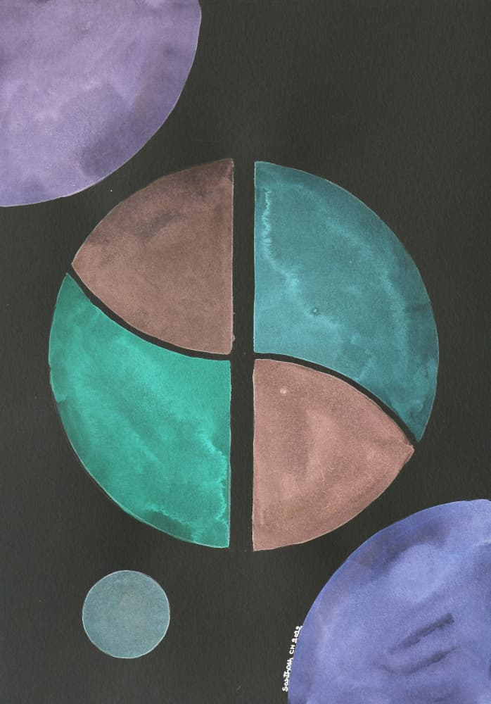 Abstract Geometric Circles by Santhosh ch — canvas wall art