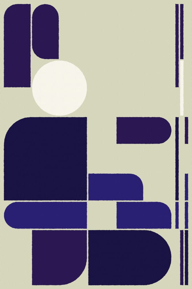 Indigo Geometric Abstract by Rafa Mateo — canvas wall art