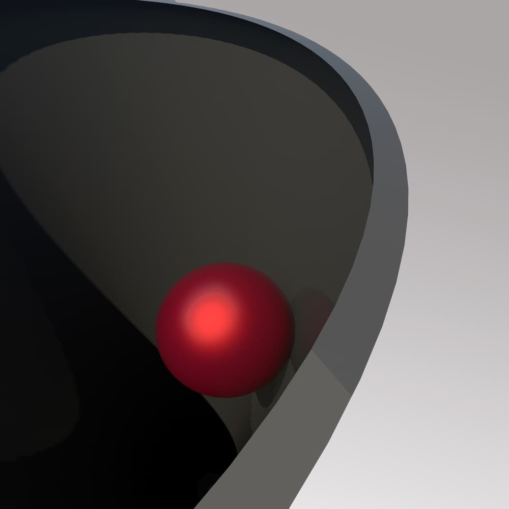 Dynamic Red Sphere by Antonyus Bunjamin (Abe) — canvas wall art