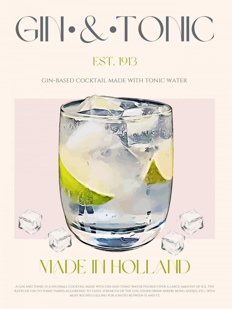 Classic Gin Tonic by Nazma Khokhar — canvas wall art