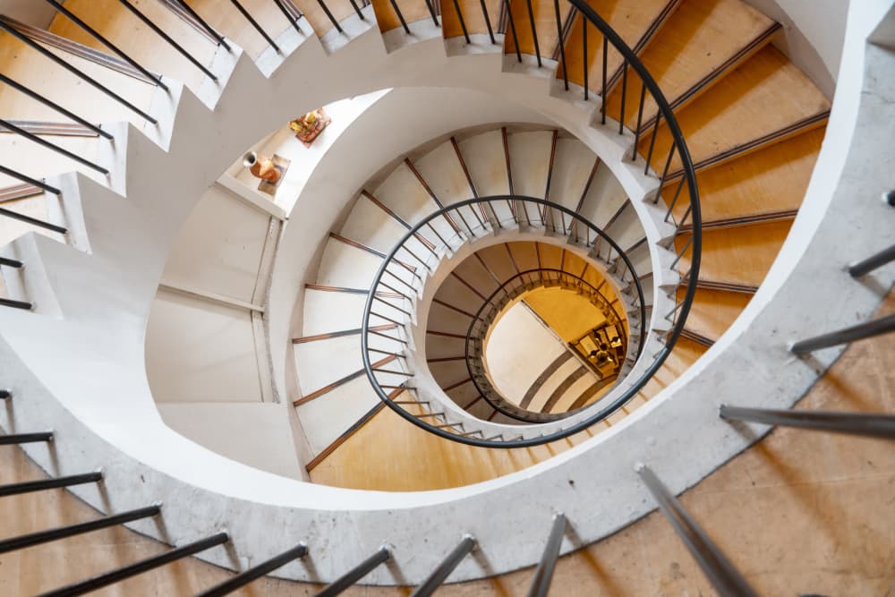 Spiral Staircase Perspective by Tomoshi Hara — canvas wall art