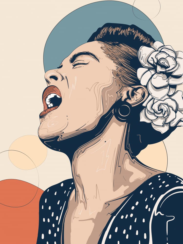 Soulful Jazz Singer by Retrodrome — canvas wall art