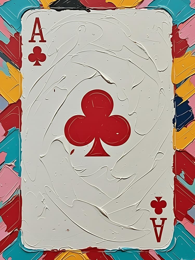 Textured Ace of Clubs by HUGO — canvas wall art
