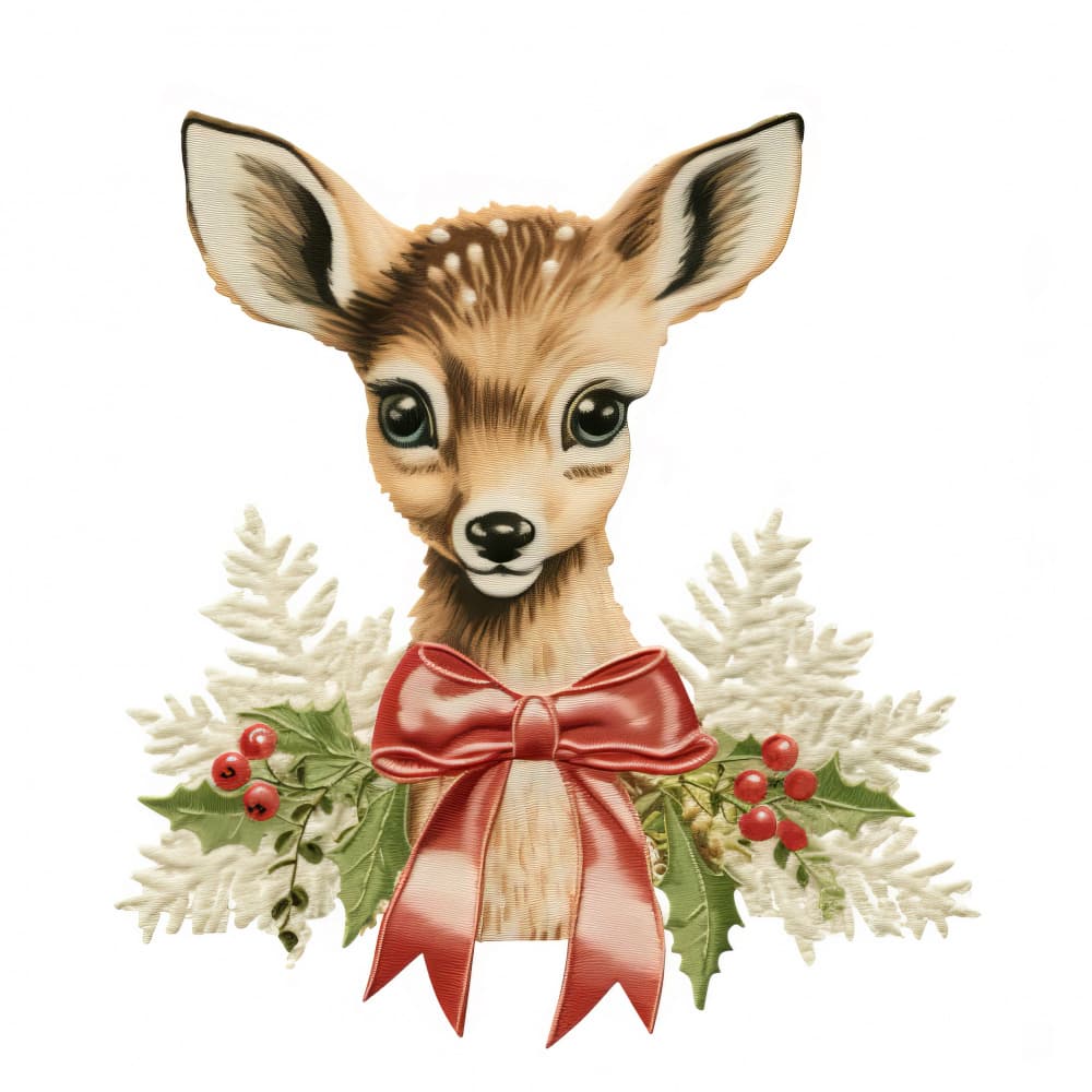 Charming Christmas Fawn by Bilge Paksoylu — canvas wall art