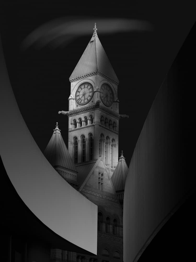 Dramatic Clock Tower by Sonya Liu — canvas wall art