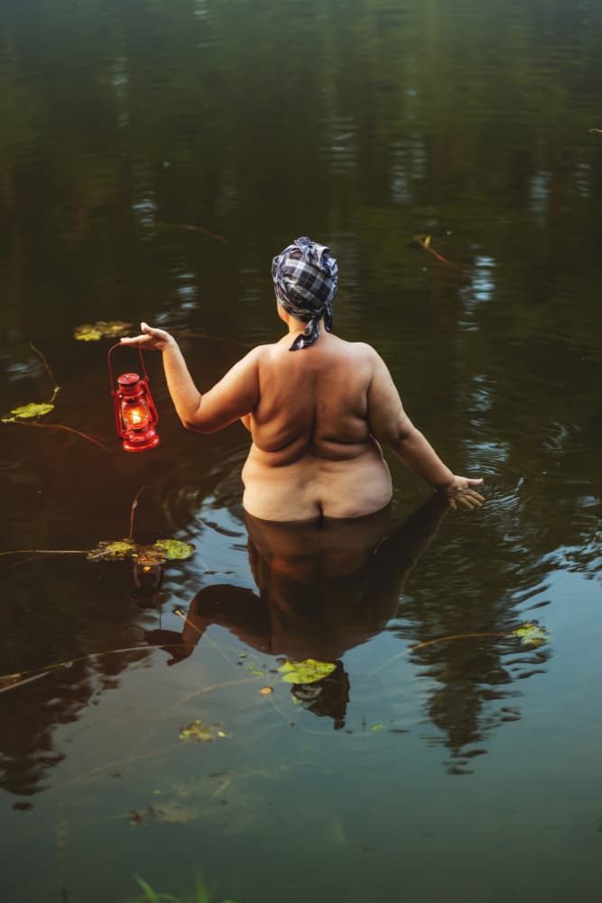 Woman's Evening Lantern by Normunds Kaprano — canvas wall art