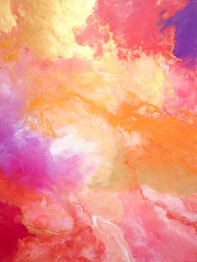 Golden Pink Abstract Flow by Alpenglow Workshop — canvas wall art