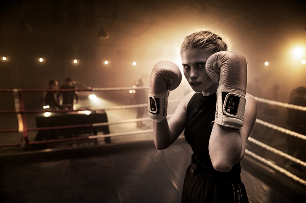Determined Female Boxer by Waldemar Szmidt — canvas wall art