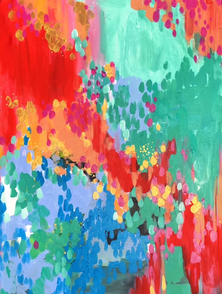 Abstract Bloom Burst by Christine Lindstrom — canvas wall art