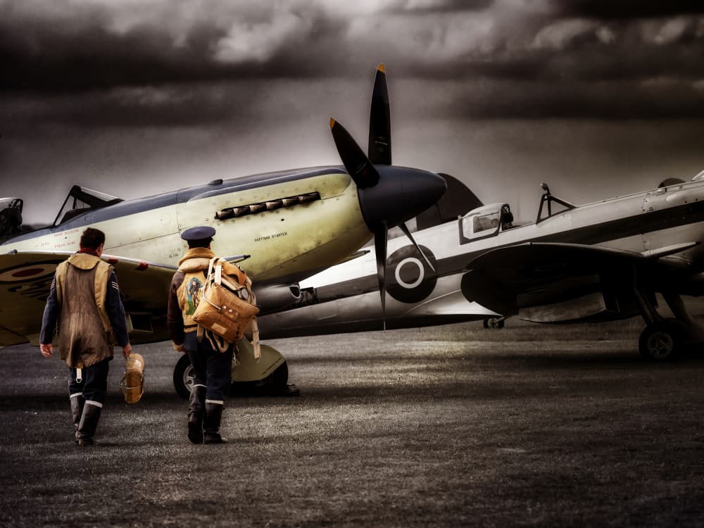 Wartime Pilots Aircraft by Lee Kershaw — canvas wall art