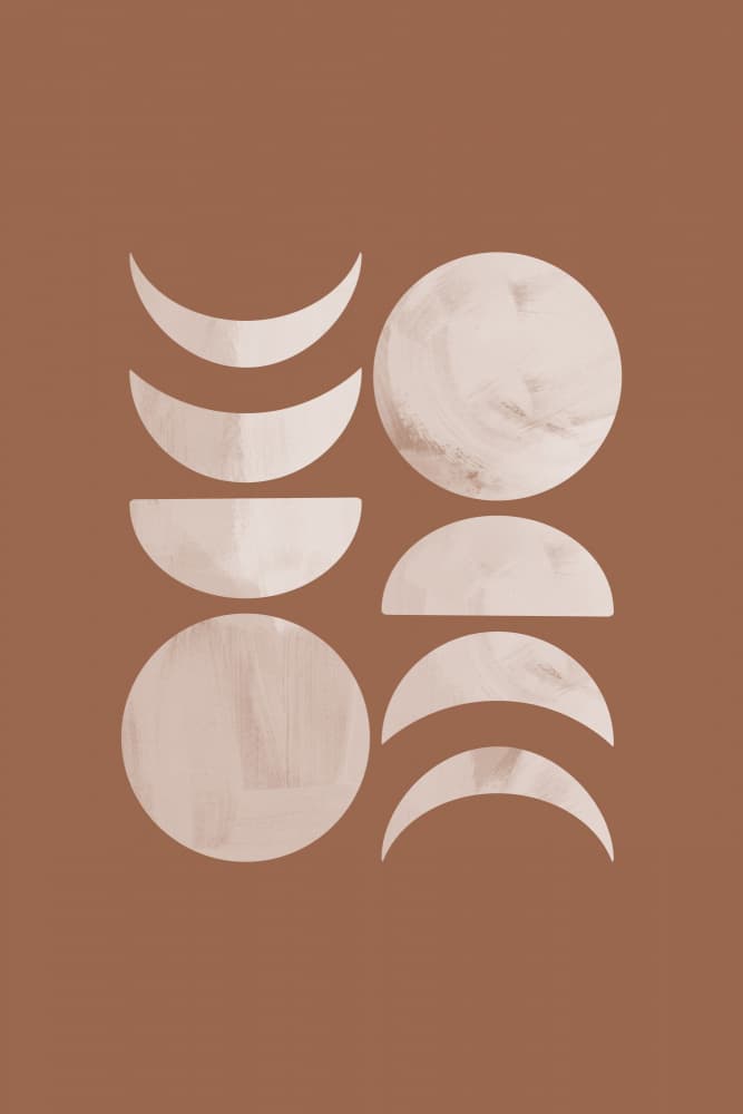 Earthy Moon Phases by Melloi Art Prints — canvas wall art