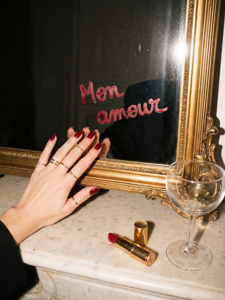 Mon Amour Mirror Message by Andreas Magnusson — canvas wall art
