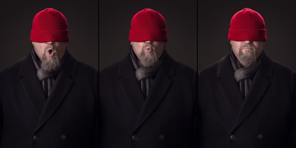 Red Hat Man Expressions by Petri Damstén — canvas wall art