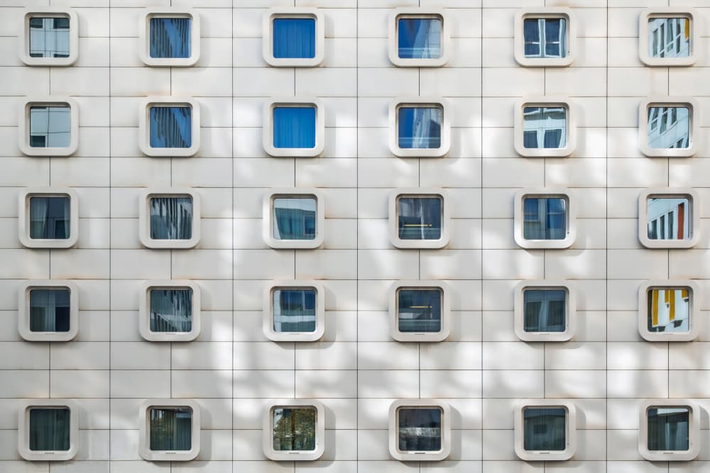 Geometric Window Reflections by Urs Zimmermann — canvas wall art