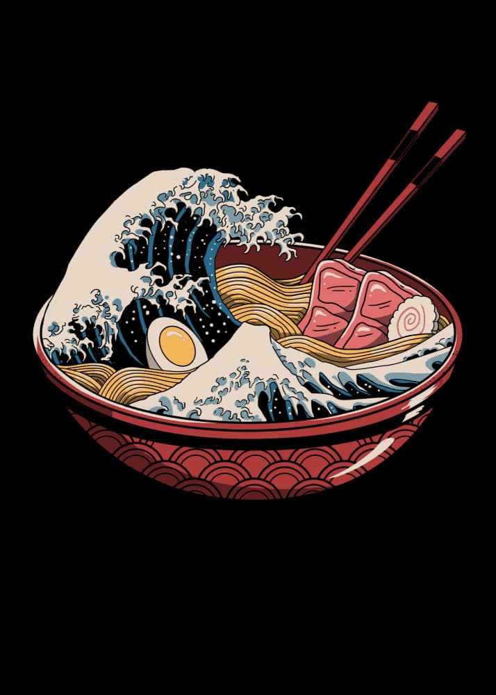 Great Ramen Wave by Vincent Trinidad — canvas wall art