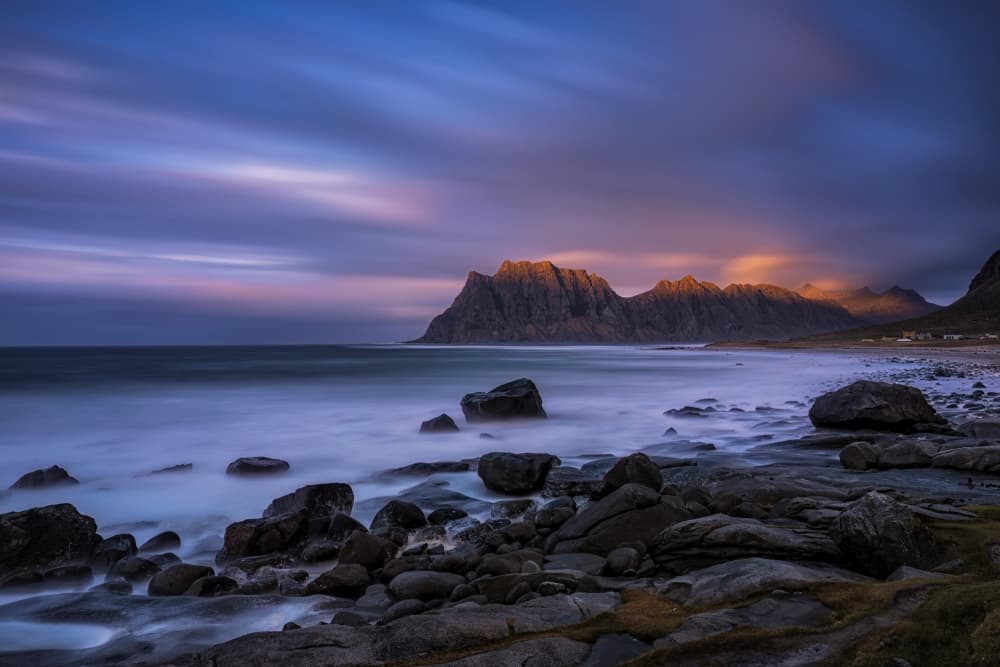 Twilight Mountain Coast by James Zhen Yu — canvas wall art