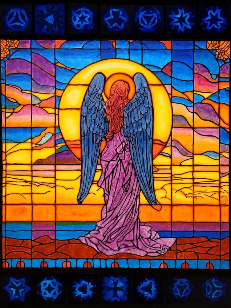 Divine Angelic Stained Glass by Vivian Kim — canvas wall art