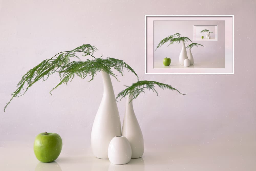Minimalist Green Apple Still Life by Wendy Xu — canvas wall art
