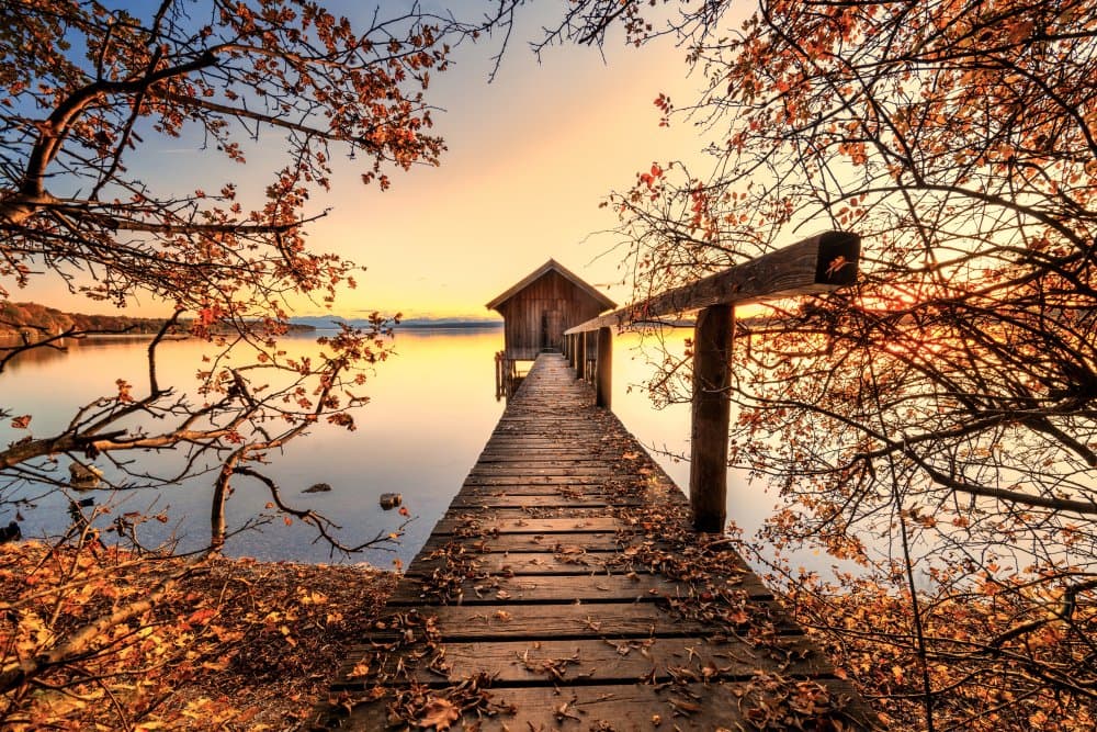 Golden Hour Autumn Retreat by Ulrike Eisenmann — canvas wall art