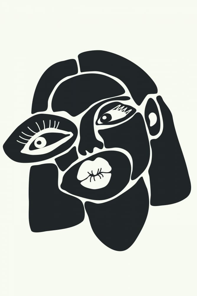Bold Abstract Face by jay stanley — canvas wall art