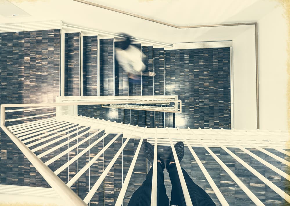 Descending Modern Staircase by Takashi Suzuki — canvas wall art