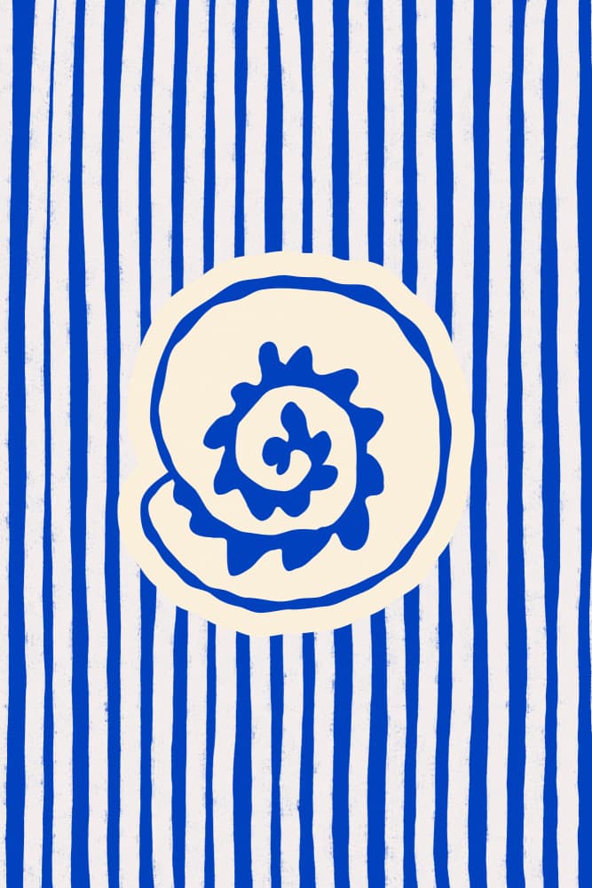 Blue Striped Shell by Treechild — canvas wall art