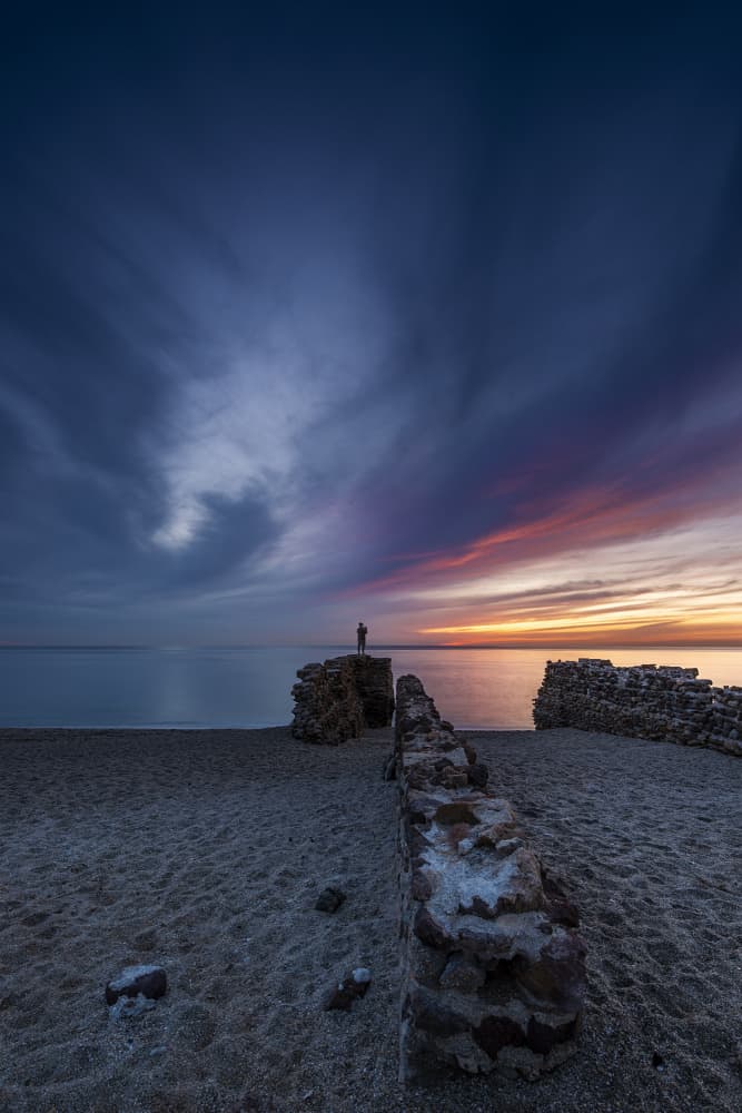 Coastal Ruins Sunset by Manuel Jose Guillen Abad — canvas wall art