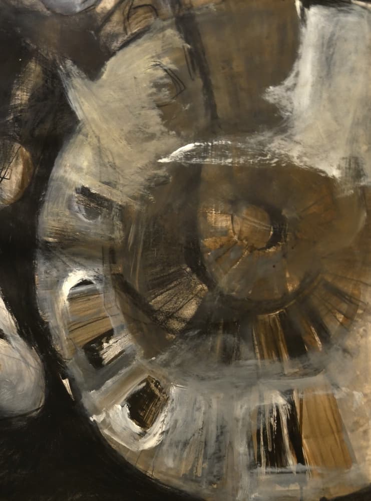 Textured Golden Spiral by Doris Schmitz — canvas wall art
