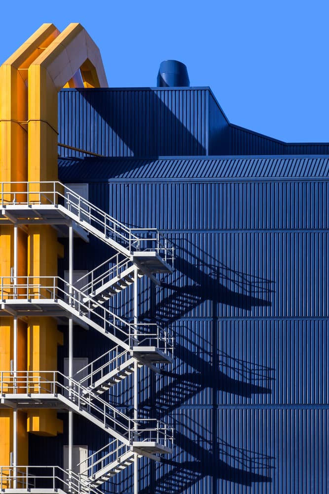 Industrial Staircase Shadows by Theo Luycx — canvas wall art