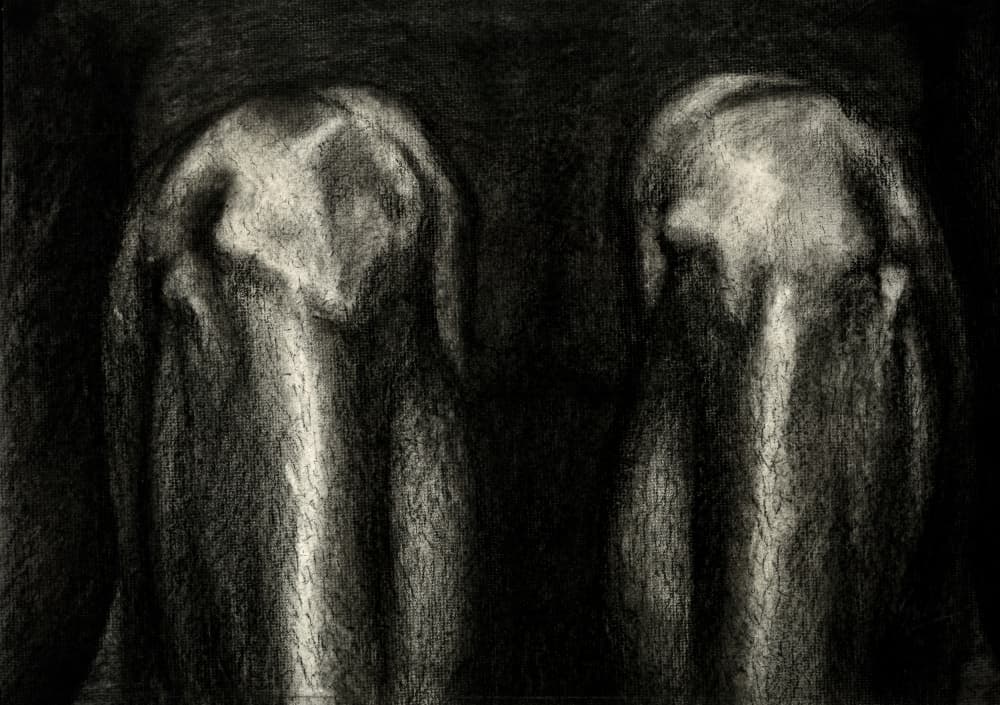 Mysterious Draped Figures by Shreya Prasad — canvas wall art