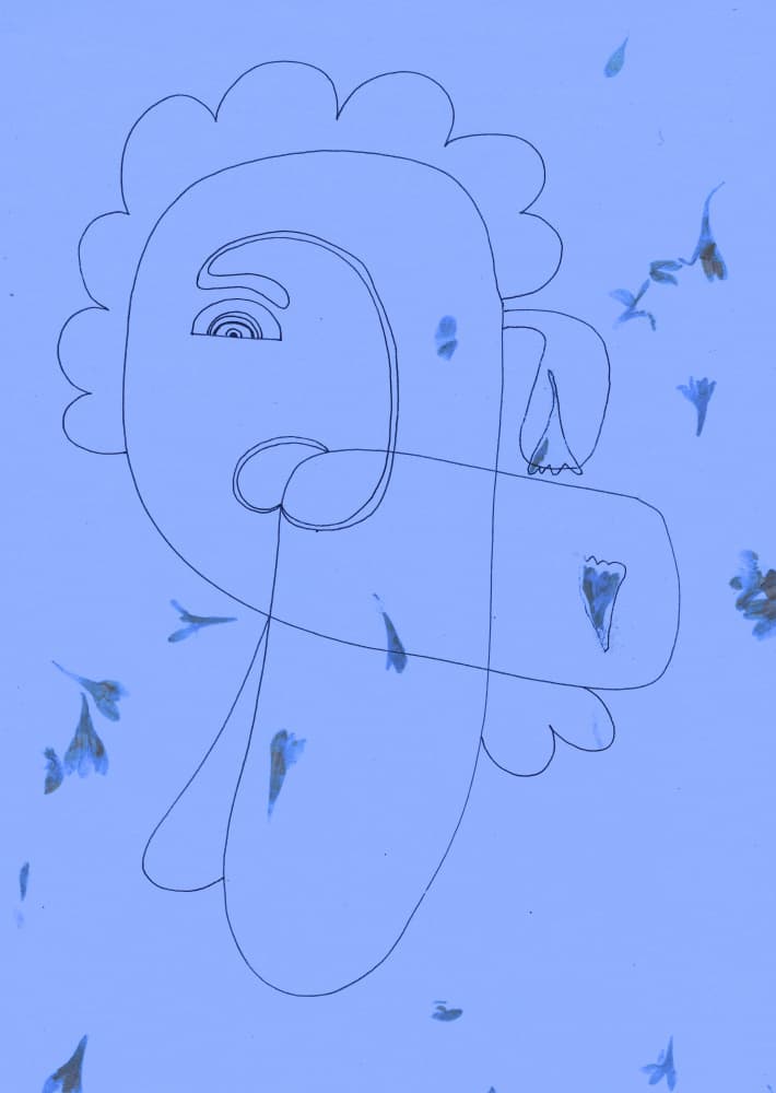 Blue Abstract Face by Santhosh ch — canvas wall art