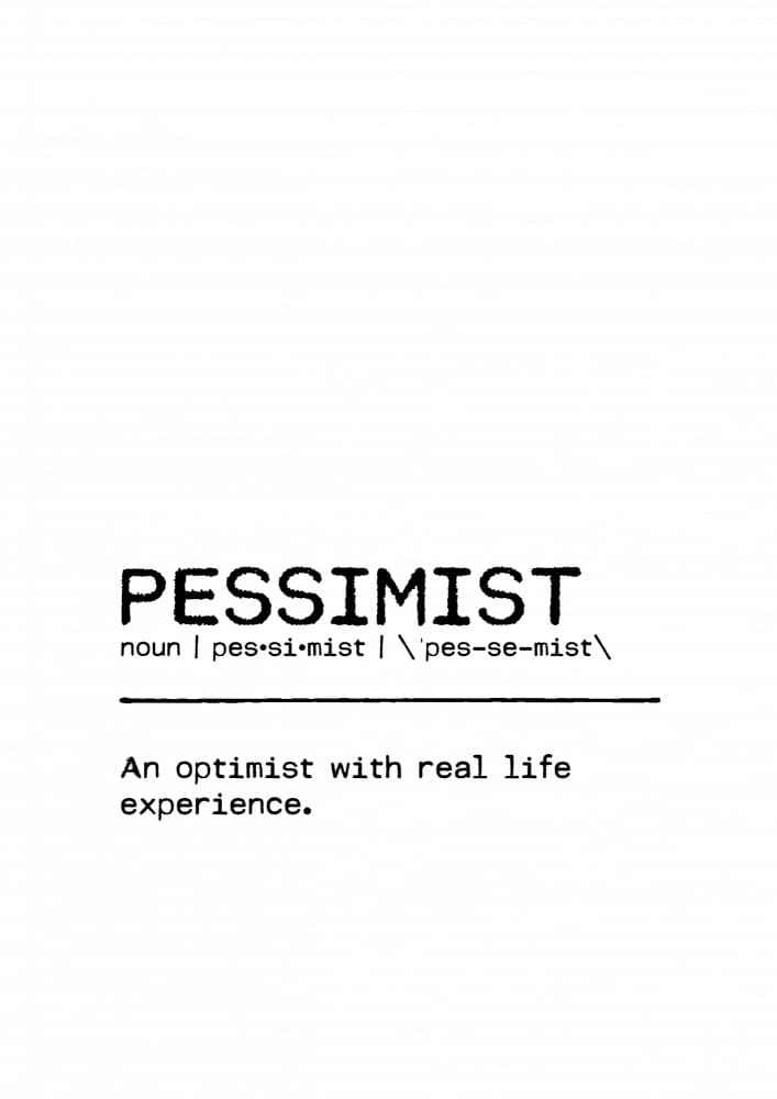Witty Pessimist Definition by Orara Studio — canvas wall art