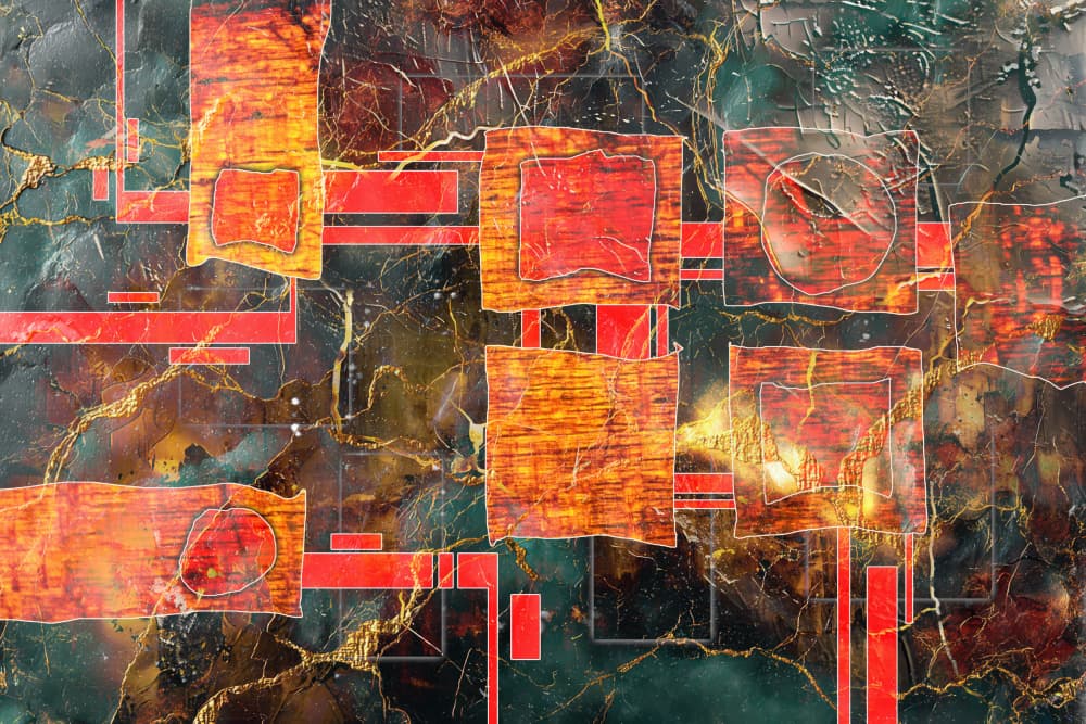 Vibrant Textured Geometry by Rafal Kulik — canvas wall art
