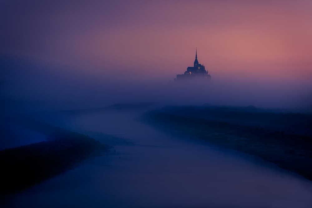 Misty Twilight Castle by César Vega Toledano — canvas wall art
