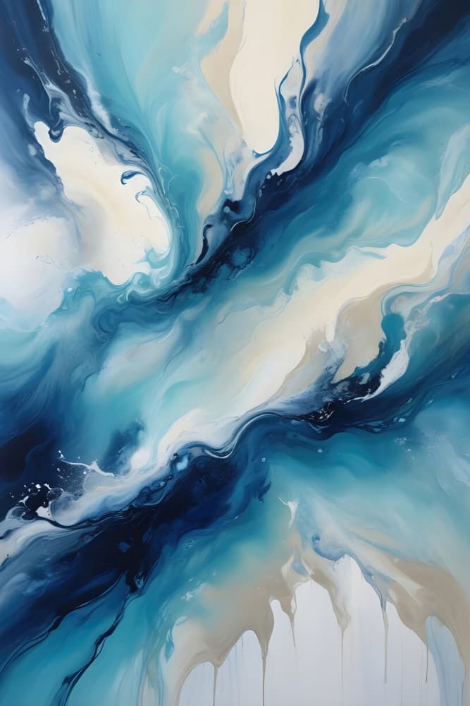 Blue Fluid Abstract by Alpenglow Workshop — canvas wall art