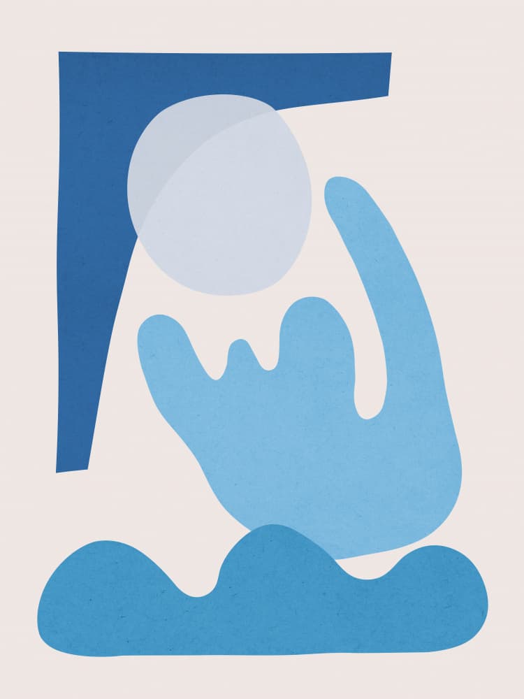 Calm Blue Forms by Vitor Costa — canvas wall art