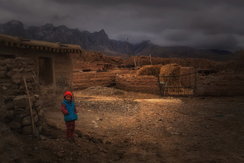 Rural Child Dark Sky by Saskia Dingemans — canvas wall art