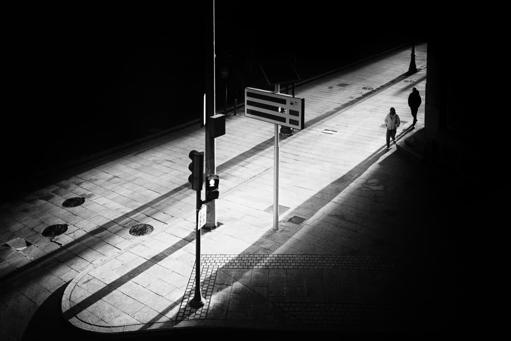 Urban Night Walkers by Elena Raceala — canvas wall art