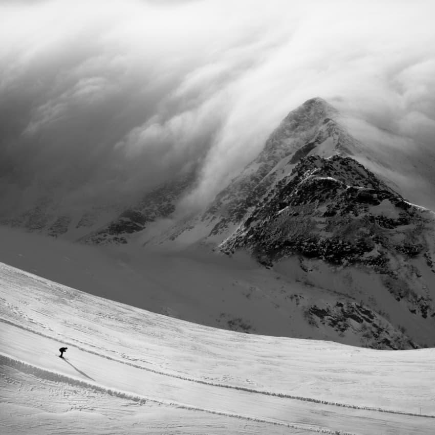 Majestic Mountain Skier by Peter Svoboda MQEP — canvas wall art
