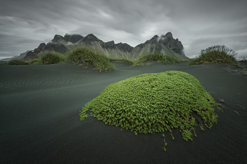 Moody Peaks Black Sand by Raymond Hoffmann — canvas wall art