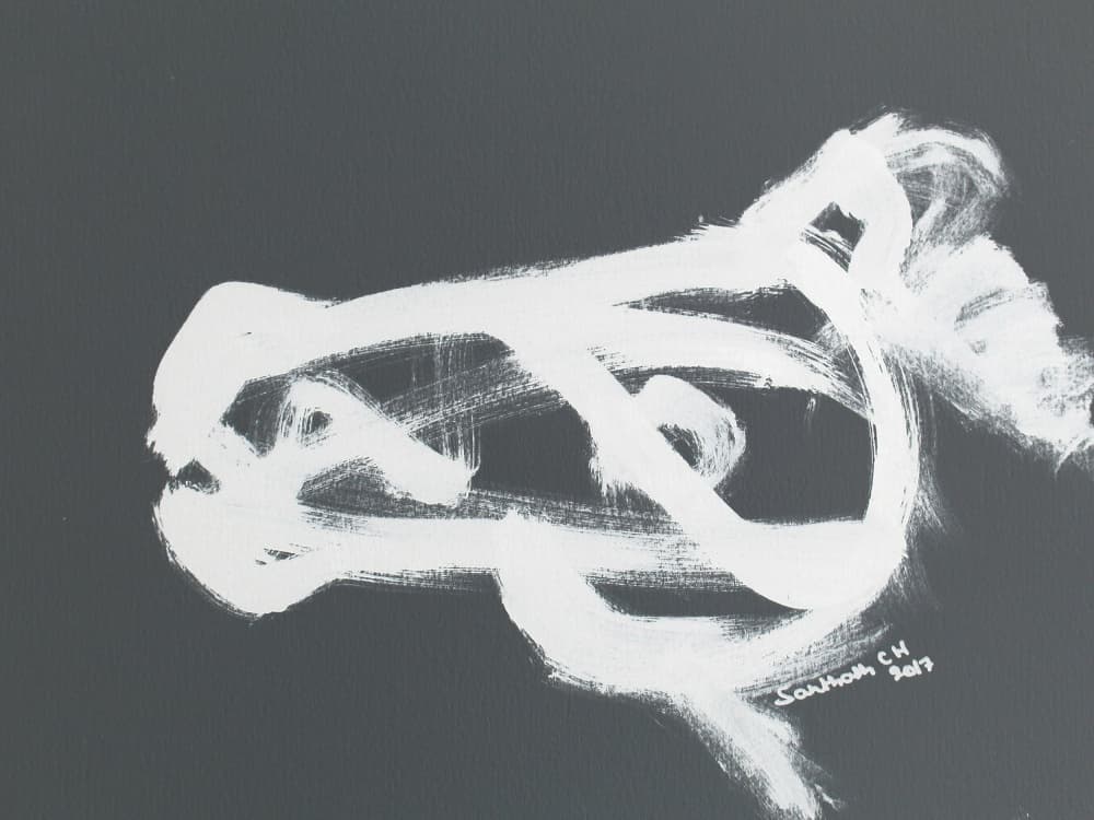 Dynamic White Strokes by Santhosh ch — canvas wall art