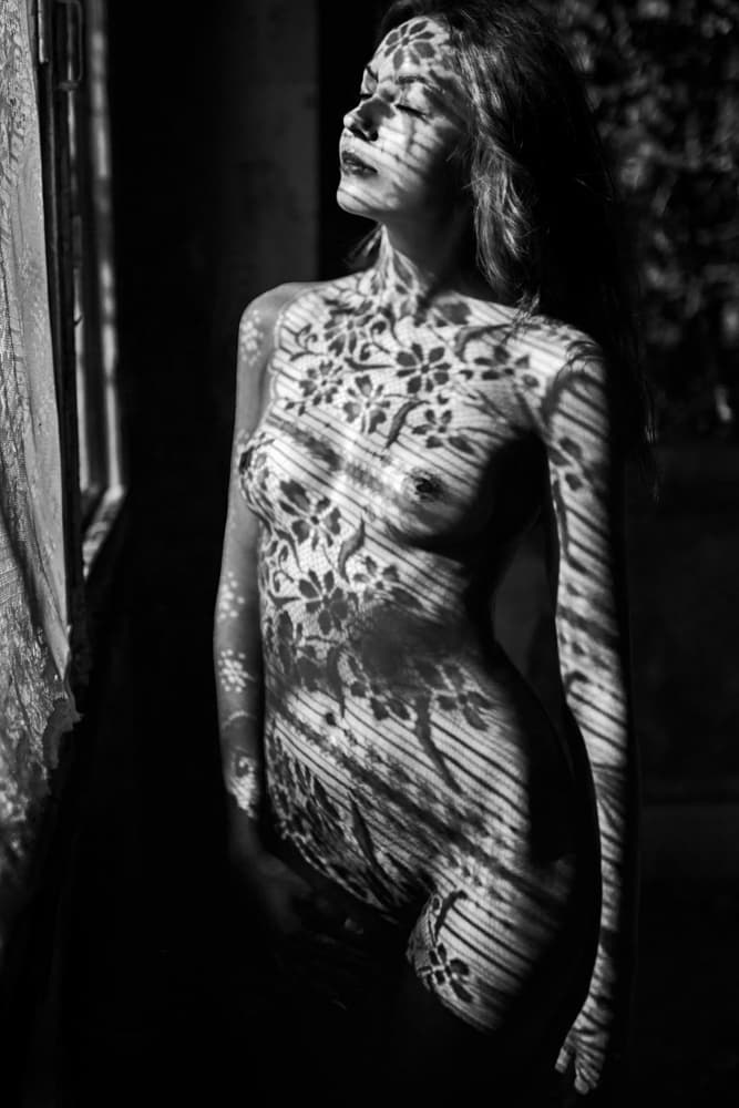 Serene Floral Nude by Mikhail Faletkin — canvas wall art