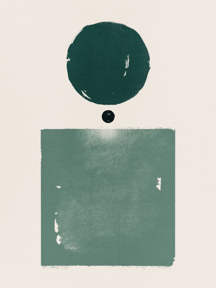 Abstract Green Shapes by Ema Paraschiv — canvas wall art